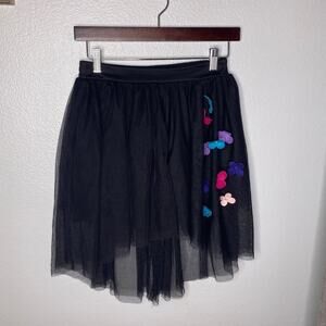 Dreamworks Trolls Black Tulle Skirt w Flowers Medium